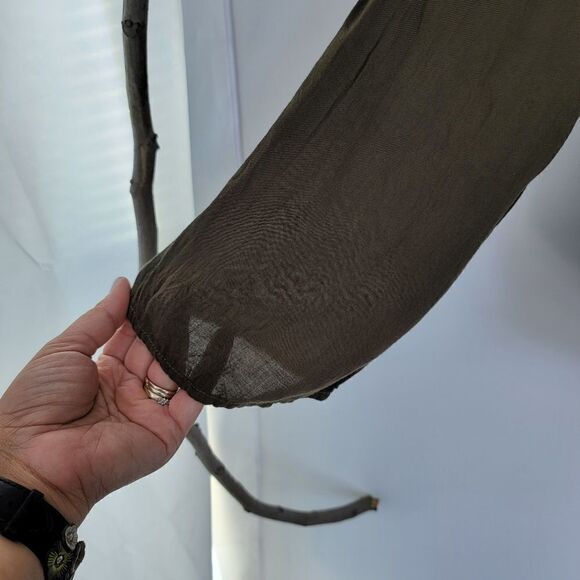 Bella dahl brown tunic with lace up collar - Picture 8 of 10